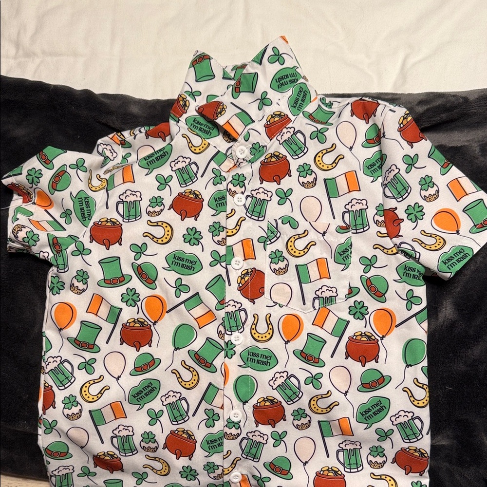 Kids St. Patrick's Day Themed Shirt - Green, Orange, White
